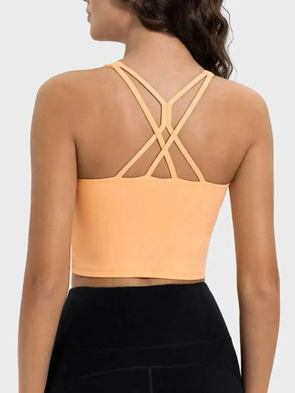 Crisscross Round Neck Active Tank - Bad Moms Club