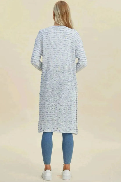 Double Take Full Size Open Front Longline Cardigan - Bad Moms Club