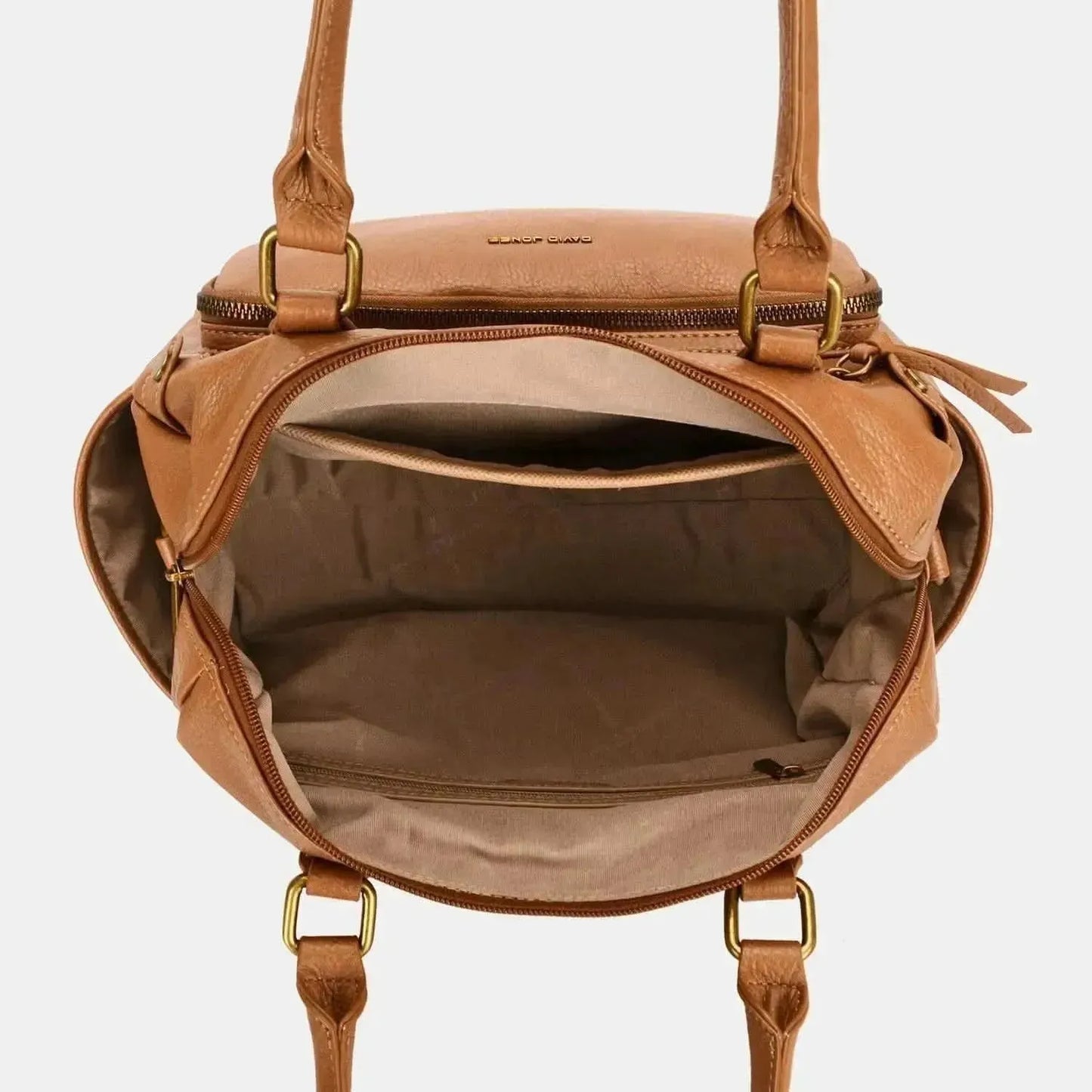 David Jones Zipper PU Leather Handbag - Bad Moms Club