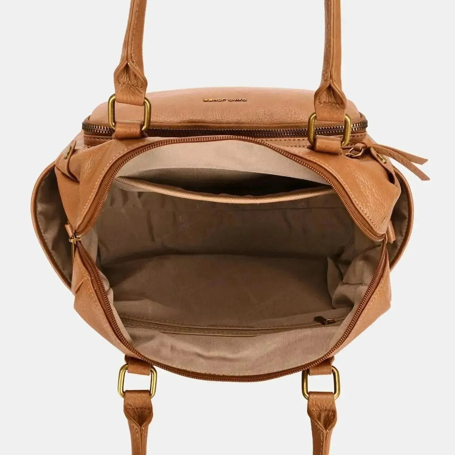 David Jones Zipper PU Leather Handbag - Bad Moms Club