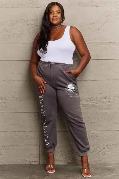 Simply Love Full Size CELESTIAL DREAMER Graphic Sweatpants - Bad Moms Club