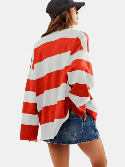 Color Block Half Zip Long Sleeve Sweater - Bad Moms Club