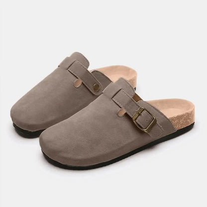 Suede Closed Toe Buckle Slide - Bad Moms Club