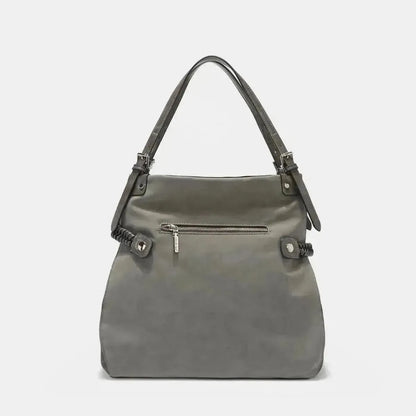 Nicole Lee USA Side Braided Tassel Inlaid Rhinestone Embroidery Hobo Bag - Bad Moms Club