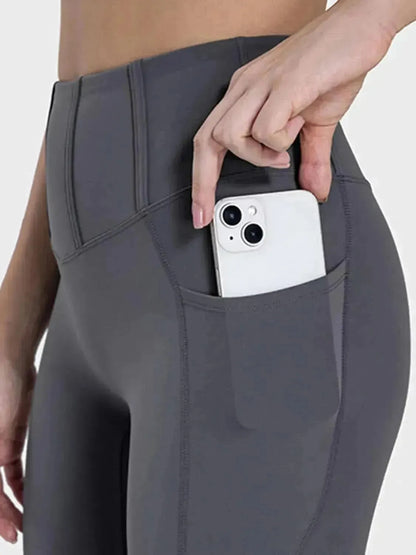 Pocketed High Waist Active Leggings - Bad Moms Club