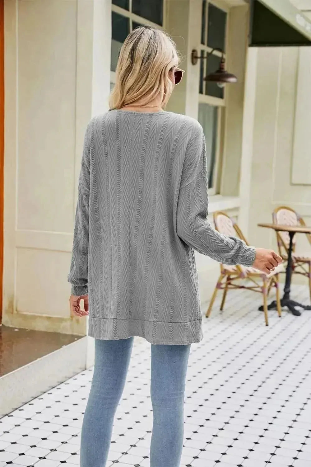 Long Sleeve Pocketed Cardigan - Bad Moms Club