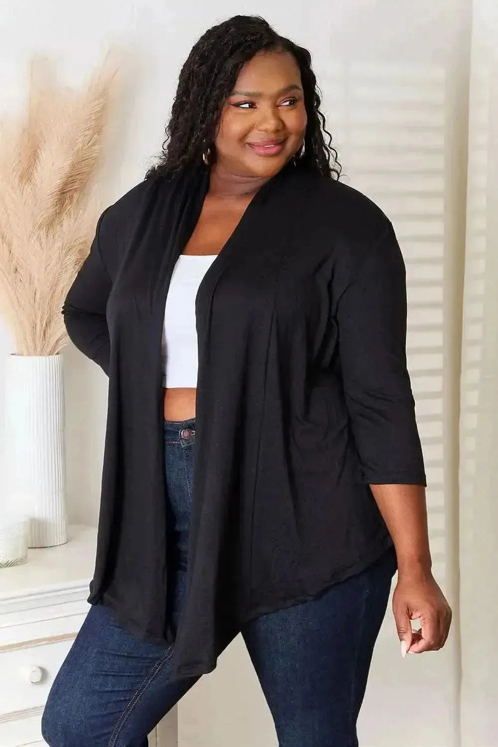 Culture Code Full Size Open Front Cardigan - Bad Moms Club