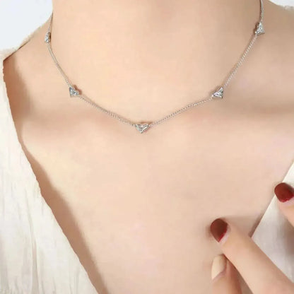 Titanium Steel Zircon Heart Necklace - Bad Moms Club
