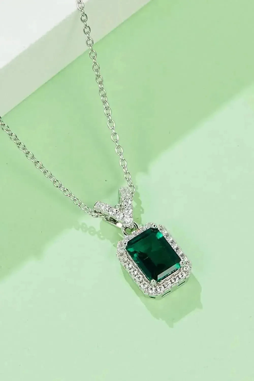 Adored 1.25 Carat Lab-Grown Emerald Pendant Necklace - Bad Moms Club