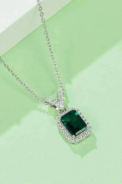 Adored 1.25 Carat Lab-Grown Emerald Pendant Necklace - Bad Moms Club