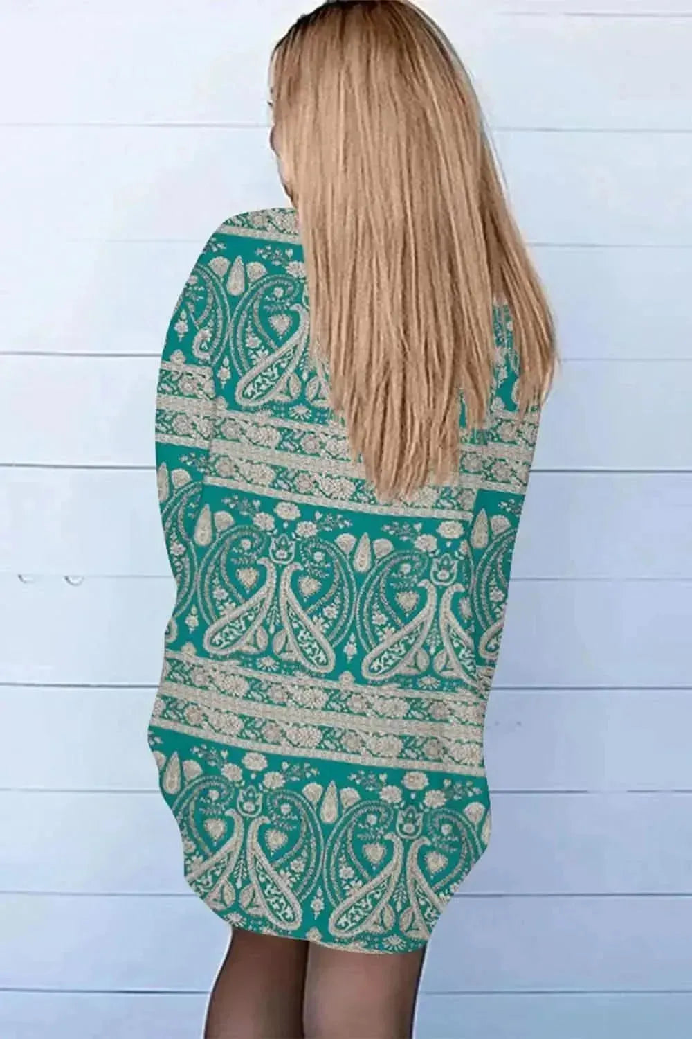 Printed Long Sleeve Cardigan - Bad Moms Club