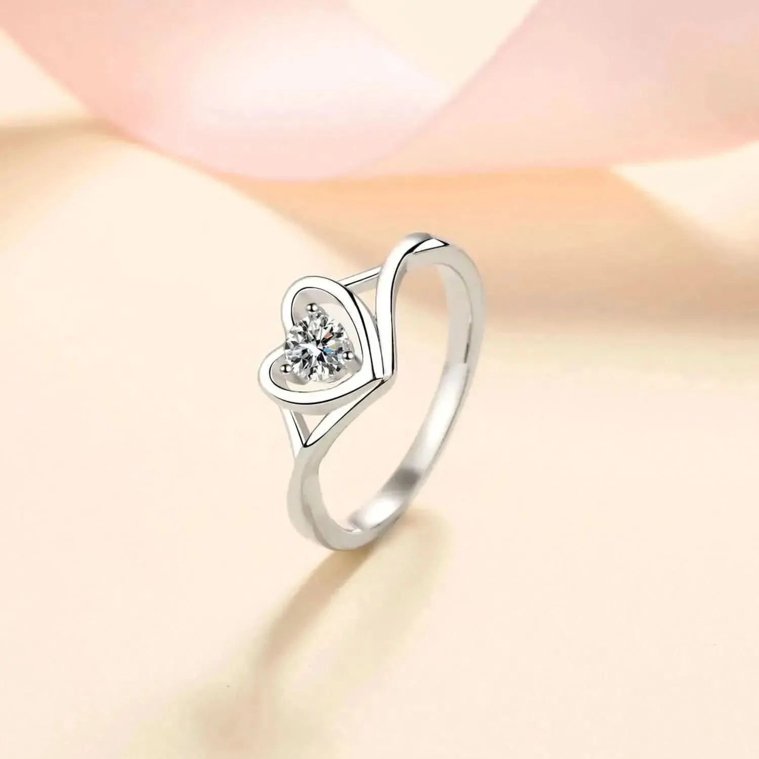 Moissanite Heart 925 Sterling Silver Ring - Bad Moms Club