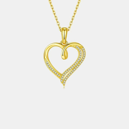Moissanite 925 Sterling Silver Heart Shape Necklace - Bad Moms Club