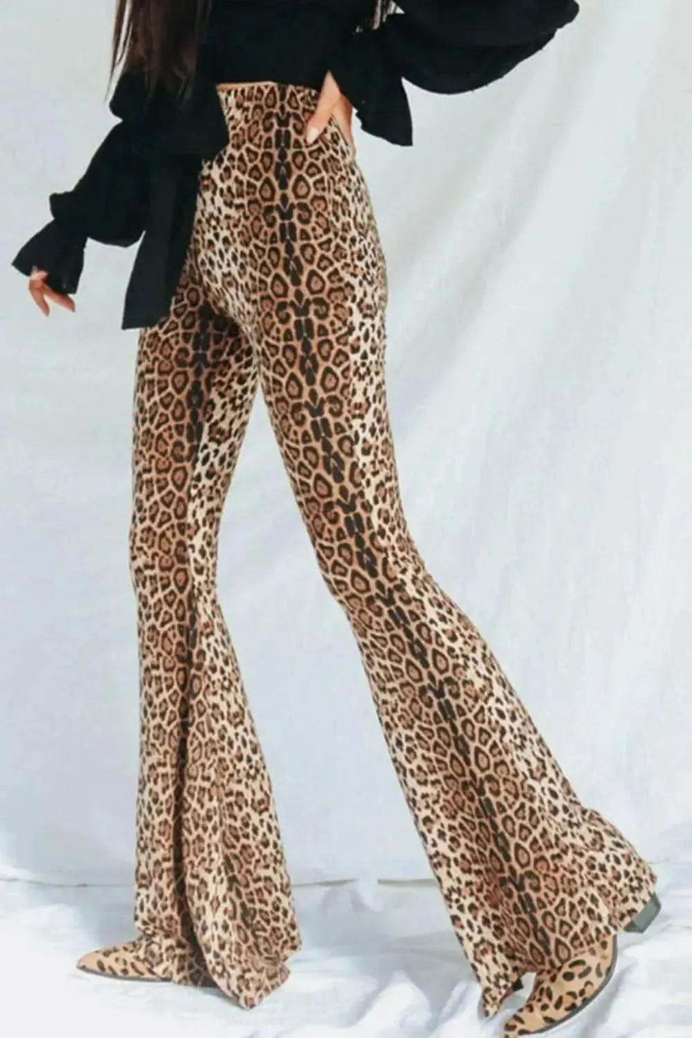 Leopard Print Flare Leg Pants - Bad Moms Club