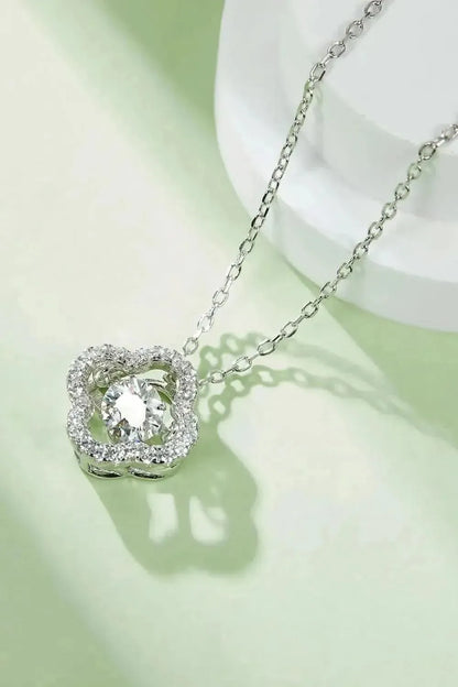 Moissanite Four Leaf Clover Pendant Necklace - Bad Moms Club
