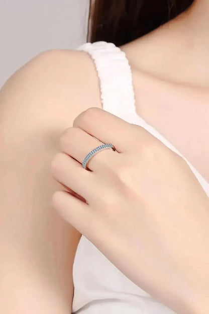 Moissanite 925 Sterling Silver Half-Eternity Ring - Bad Moms Club