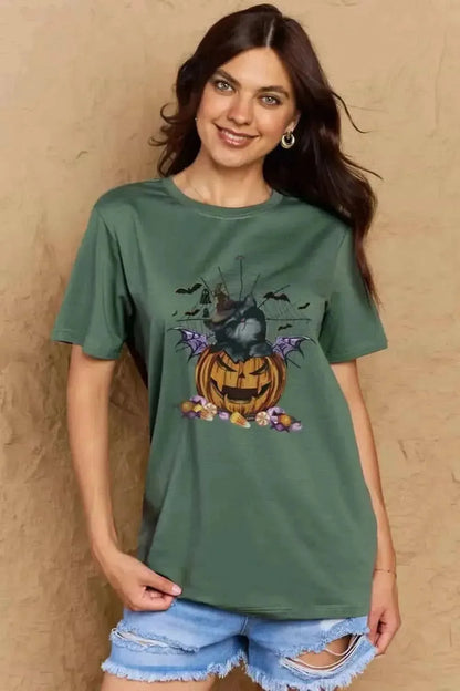 Simply Love Full Size Jack-O'-Lantern Graphic T-Shirt - Bad Moms Club