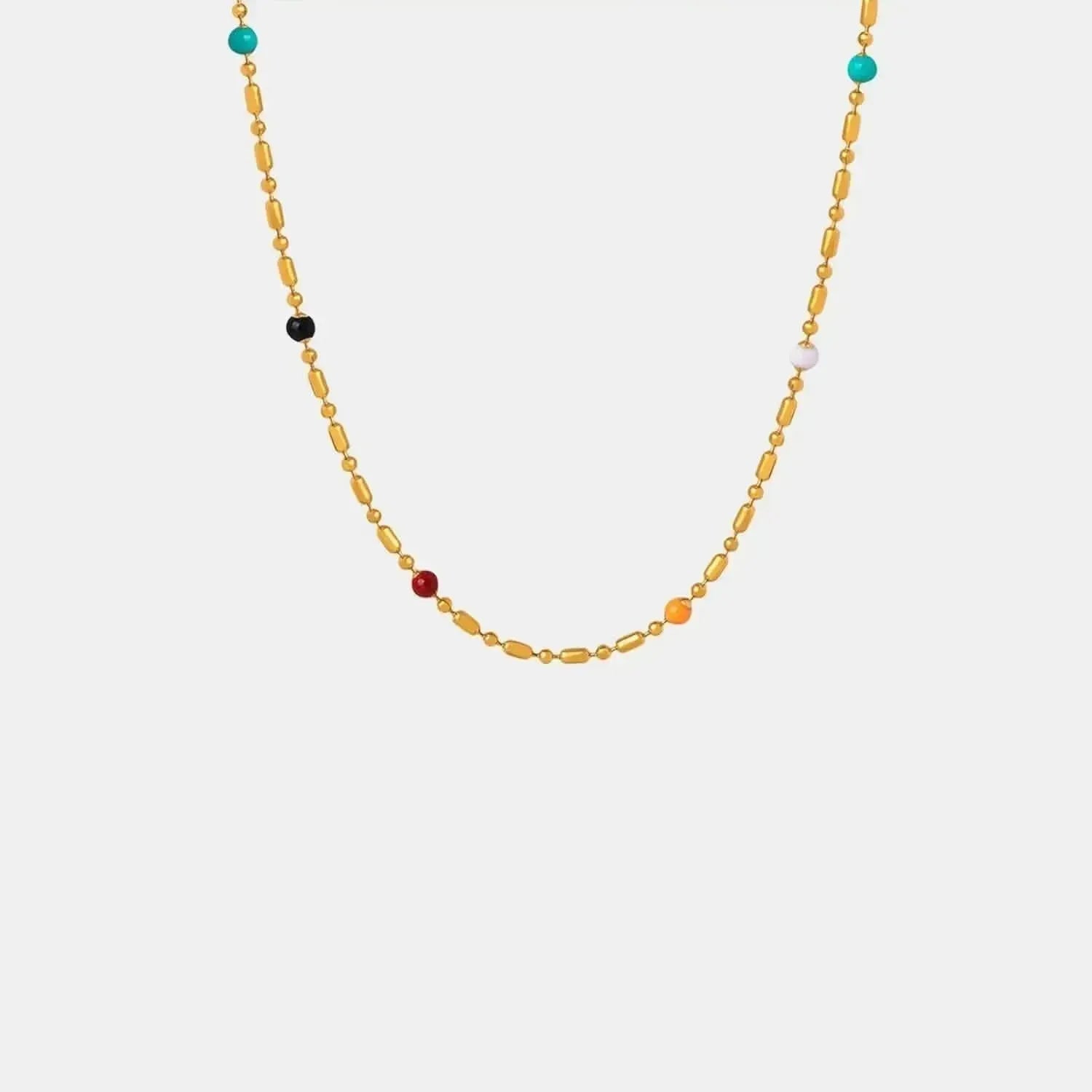 18K Gold-Plated Oil Drip Bead Necklace - Bad Moms Club