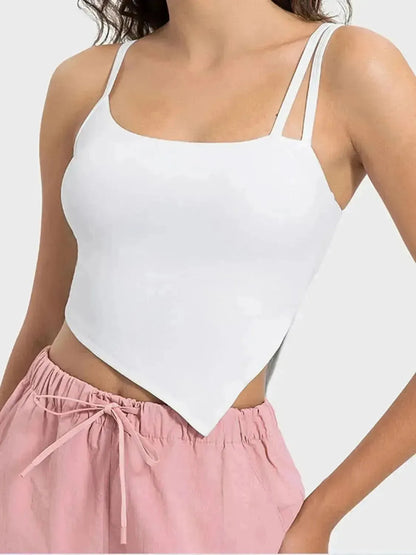 Slit Asymmetrical Neck Active Cami - Bad Moms Club