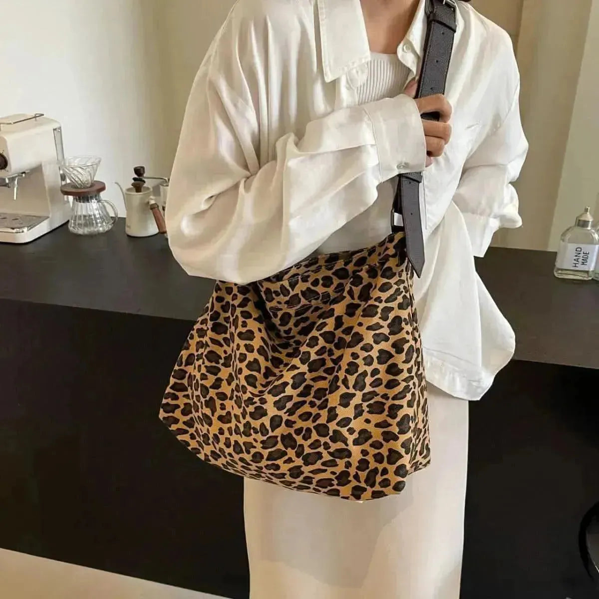 Leopard Adjustable Strap Tote Bag - Bad Moms Club