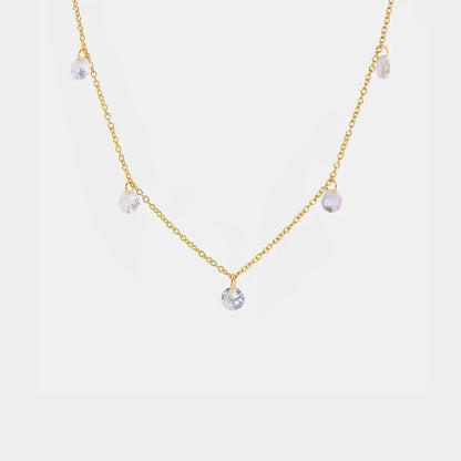 Stainless Steel Rhinestone Charm Necklace - Bad Moms Club