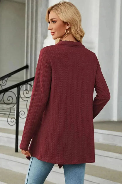 Open Front Long Sleeve Cardigan - Bad Moms Club