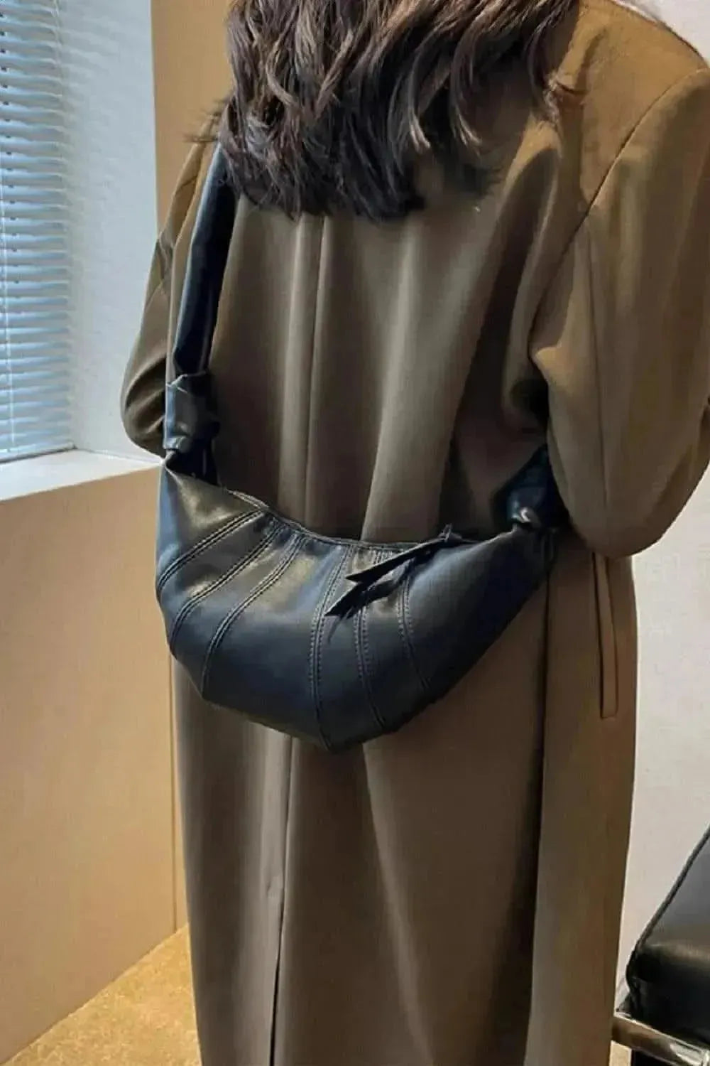 Zenana Vegan Leather Croissant Crossbody Bag - Bad Moms Club