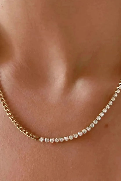 Inlaid Zircon Stainless Steel Necklace - Bad Moms Club