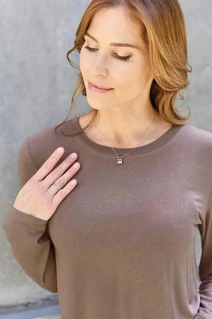 Basic Bae Full Size Round Neck Long Sleeve Top - Bad Moms Club
