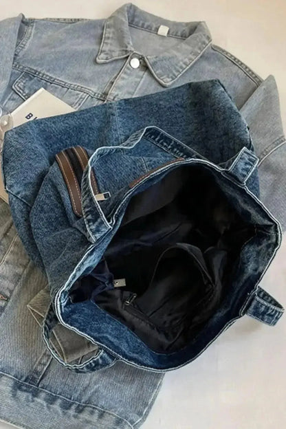 Medium Denim Tote Bag - Bad Moms Club