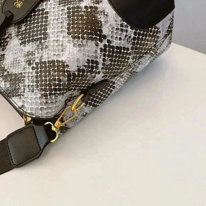 PU Leather Snakeskin Print Crossbody Bag - Bad Moms Club