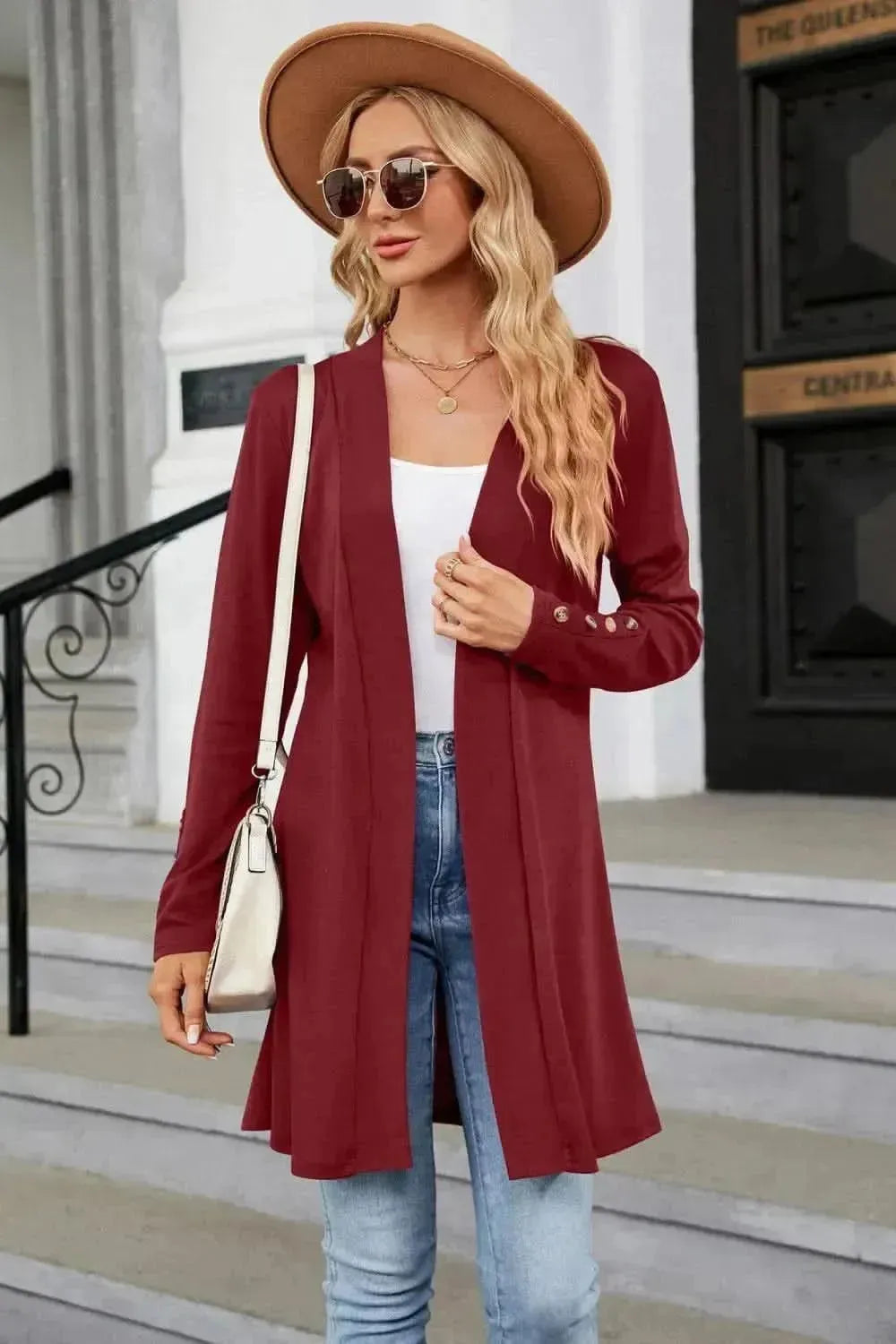 Long Sleeve Open Front Cardigan - Bad Moms Club