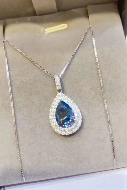 2 Carat Moissanite Teardrop Pendant Necklace - Bad Moms Club
