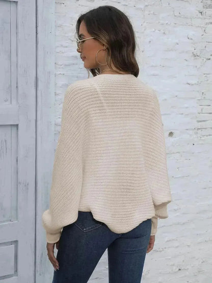Bat Sleeve Open Front Short Cardigan - Bad Moms Club