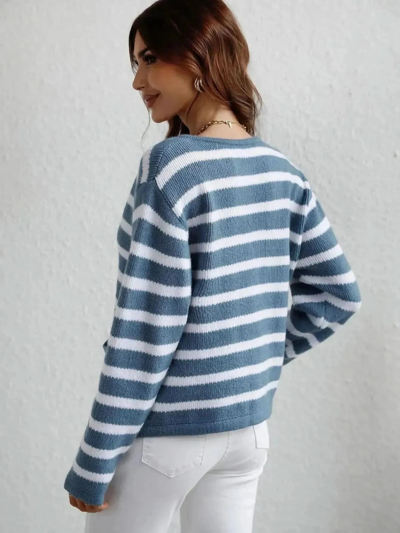 Woven Right Striped Button Front Cardigan - Bad Moms Club