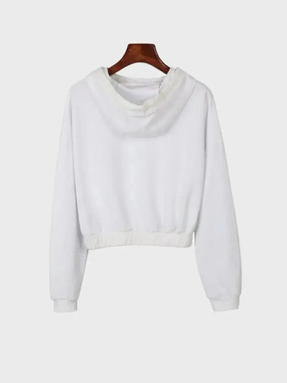 Perfee Drawstring Letter Long Sleeve Hoodie - Bad Moms Club