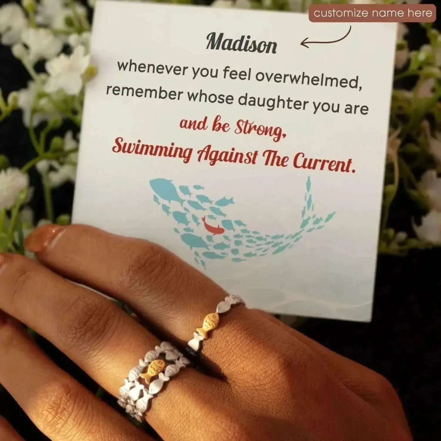 925 Sterling Silver Fish Open Ring - Bad Moms Club
