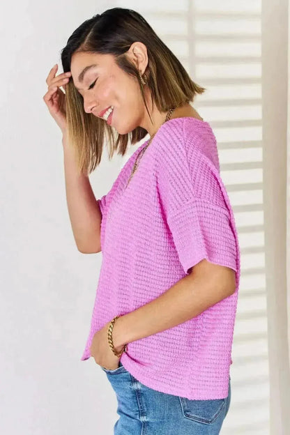 Zenana Full Size Round Neck Short Sleeve Top - Bad Moms Club