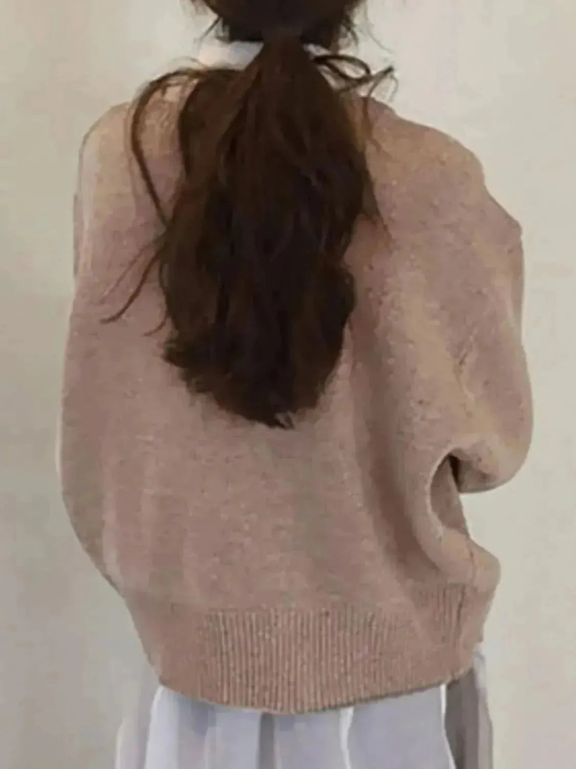 Dropped Shoulder Buttoned Cardigan - Bad Moms Club