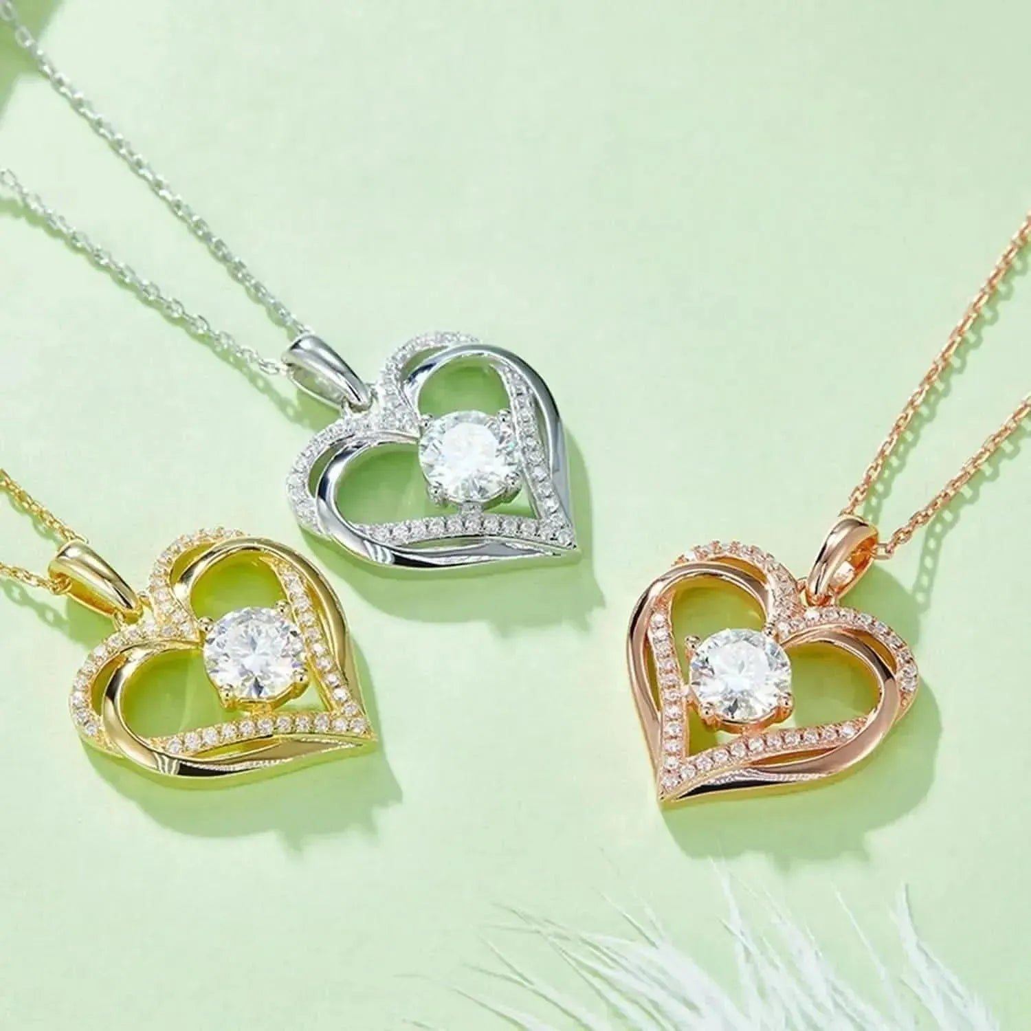 1.2 Carat Moissanite 925 Sterling Silver Heart Necklace - Bad Moms Club