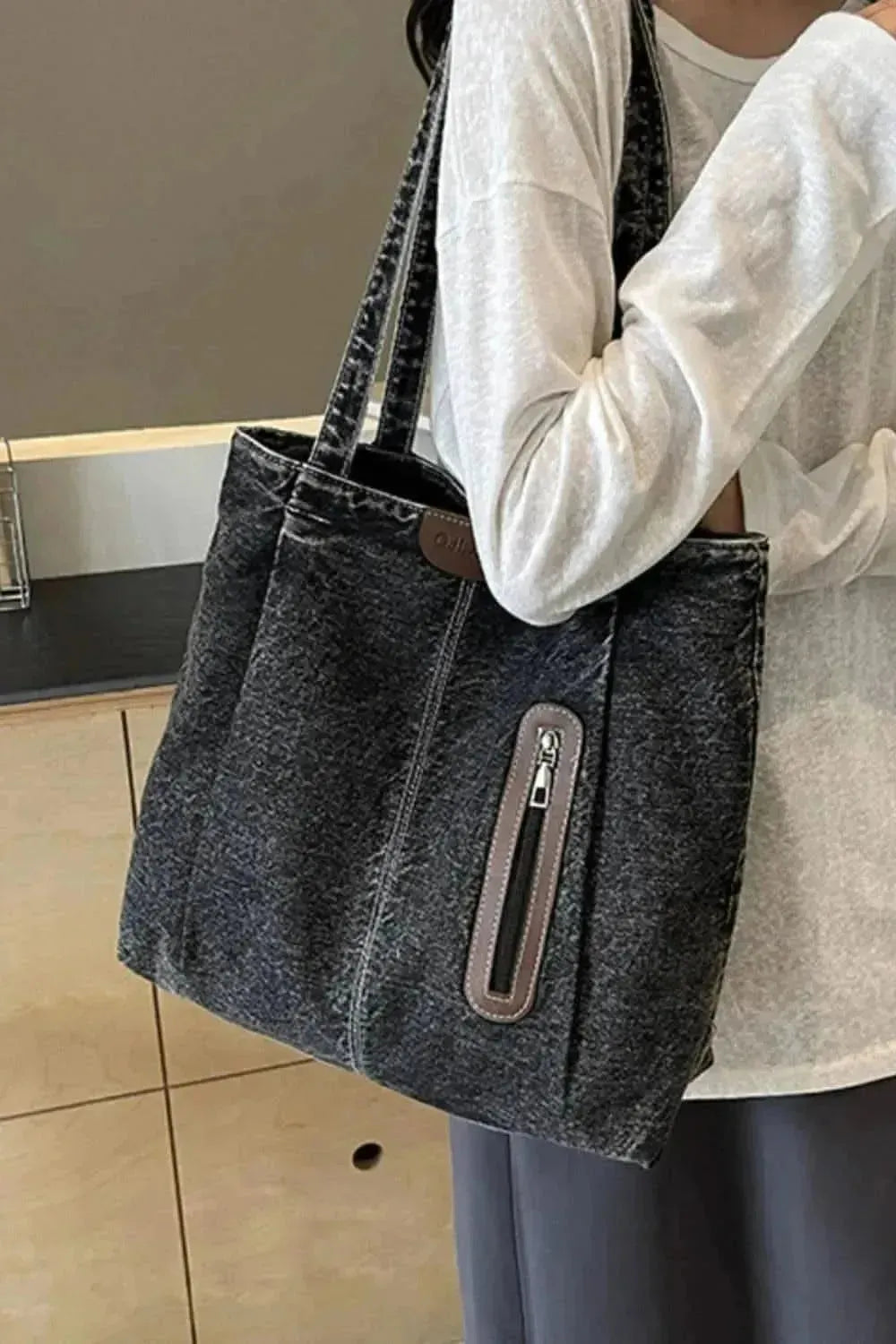 Medium Denim Tote Bag - Bad Moms Club