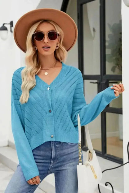 V-Neck Button Down Cardigan - Bad Moms Club