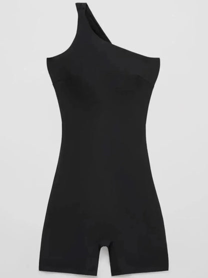 Single Shoulder Active Romper - Bad Moms Club