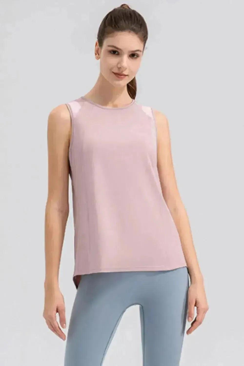 Round Neck Wide strap Active Tank - Bad Moms Club