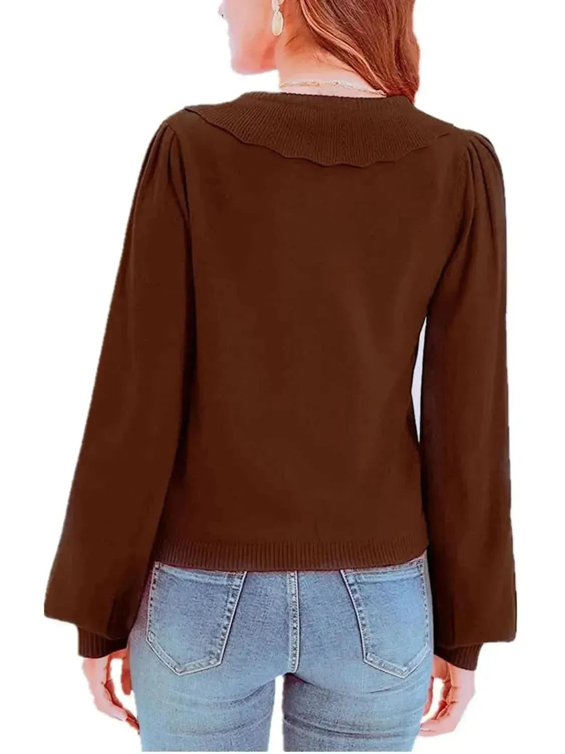 Collared Long Sleeve Button Down Cardigan - Bad Moms Club