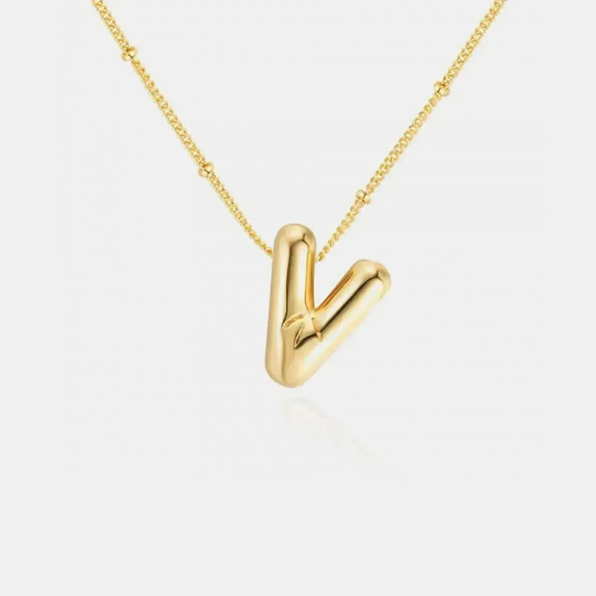 Gold-Plated Bubble Initial Necklace - Bad Moms Club