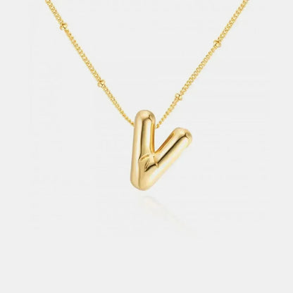 Gold-Plated Bubble Initial Necklace - Bad Moms Club