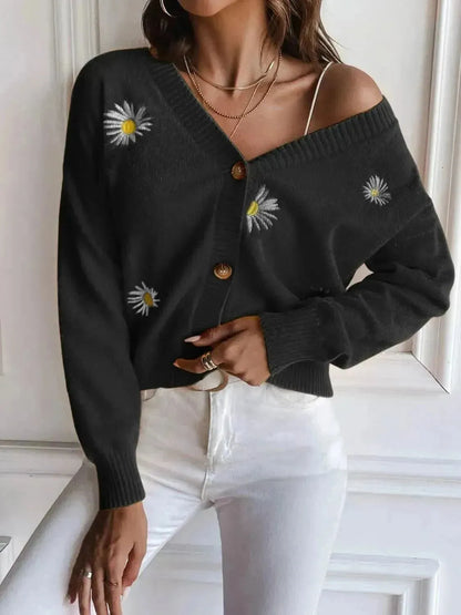 Floral Button Up Cardigan - Bad Moms Club