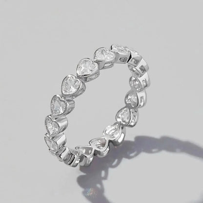 925 Sterling Silver Zircon Heart Ring - Bad Moms Club