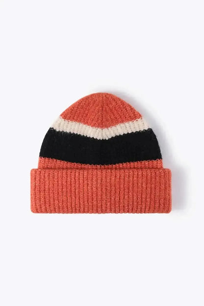 Tricolor Cuffed Knit Beanie - Bad Moms Club